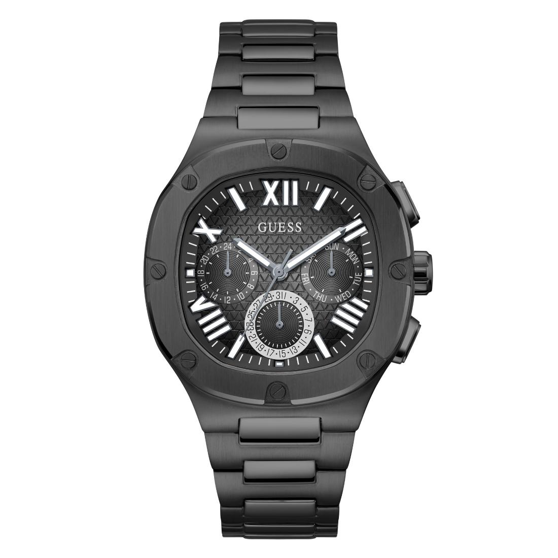 Guess HEADLINE Men Black Square Dial Analog Watch GW0572G3