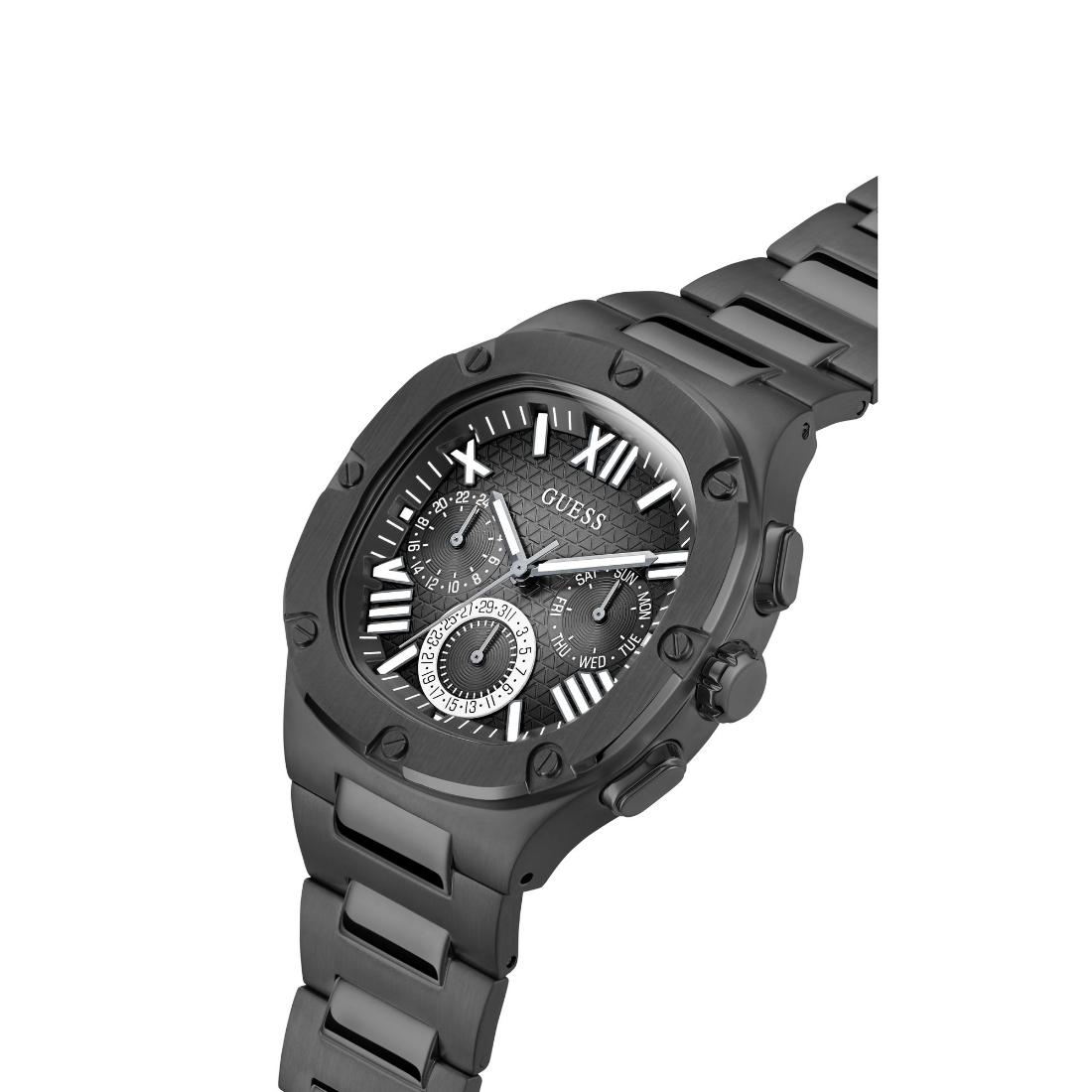 Guess HEADLINE Men Black Square Dial Analog Watch GW0572G3