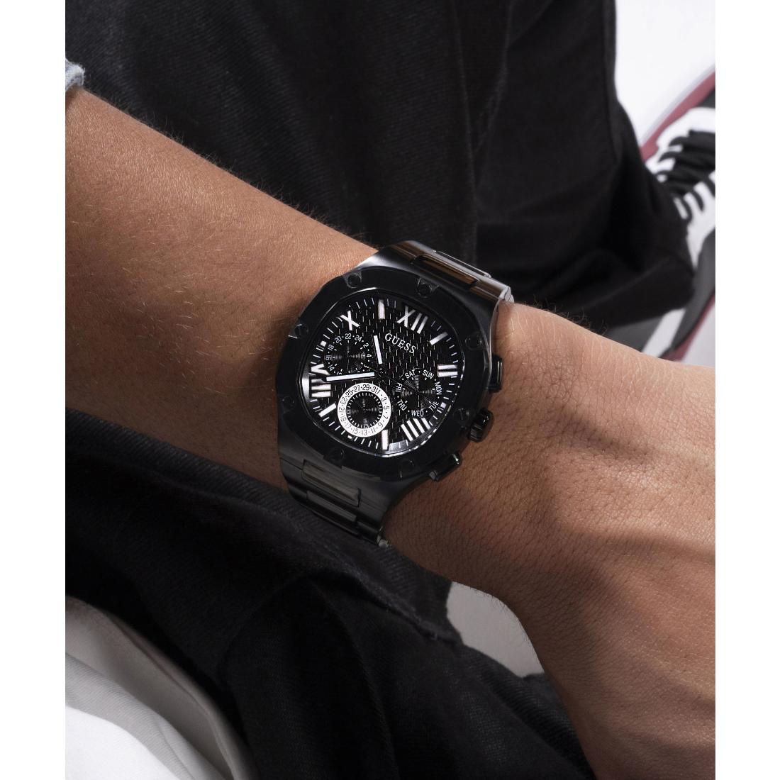 Guess HEADLINE Men Black Square Dial Analog Watch GW0572G3