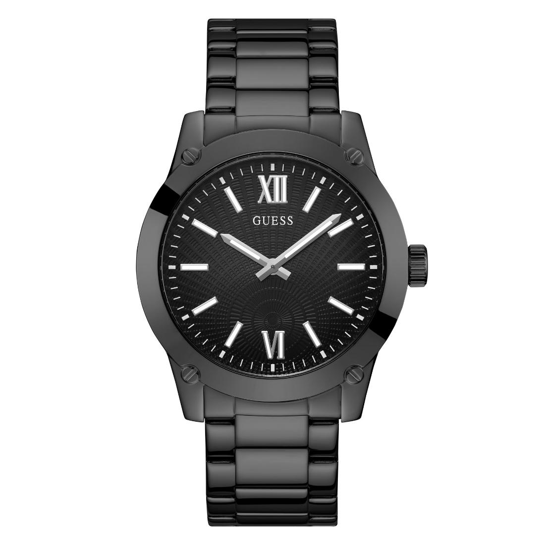 Guess CRESCENT Men Black Round Dial Analog Watch GW0574G3