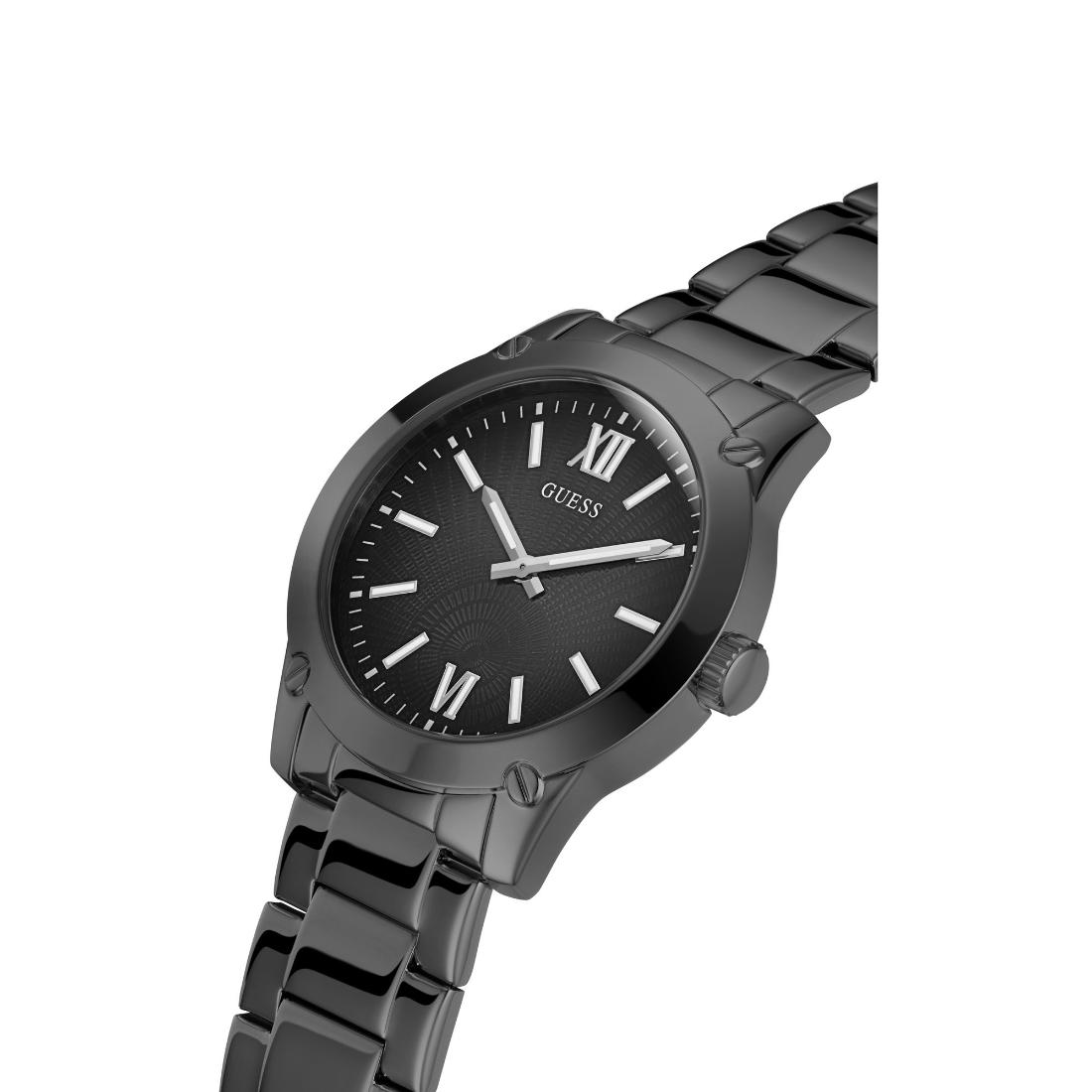 Guess CRESCENT Men Black Round Dial Analog Watch GW0574G3