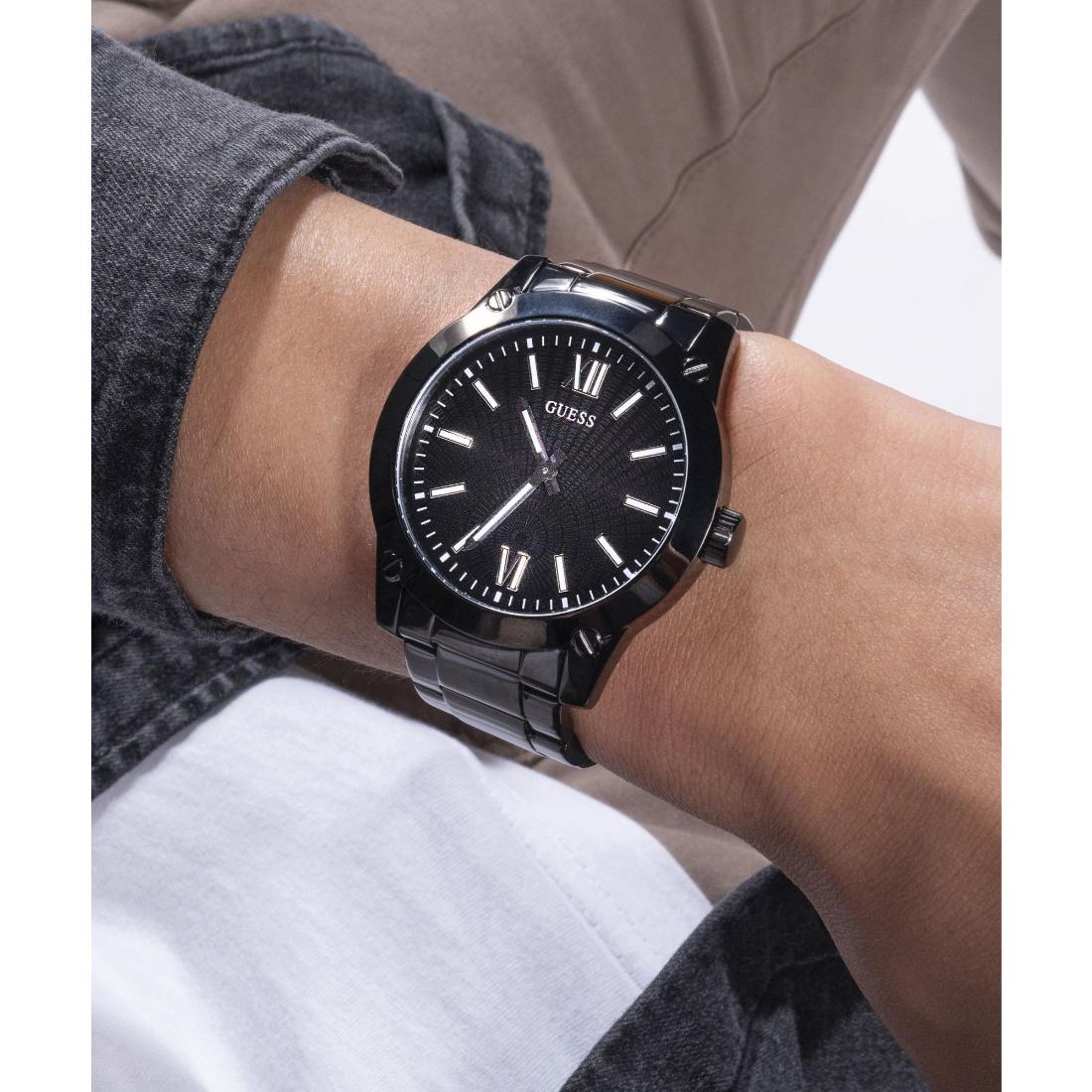Guess CRESCENT Men Black Round Dial Analog Watch GW0574G3