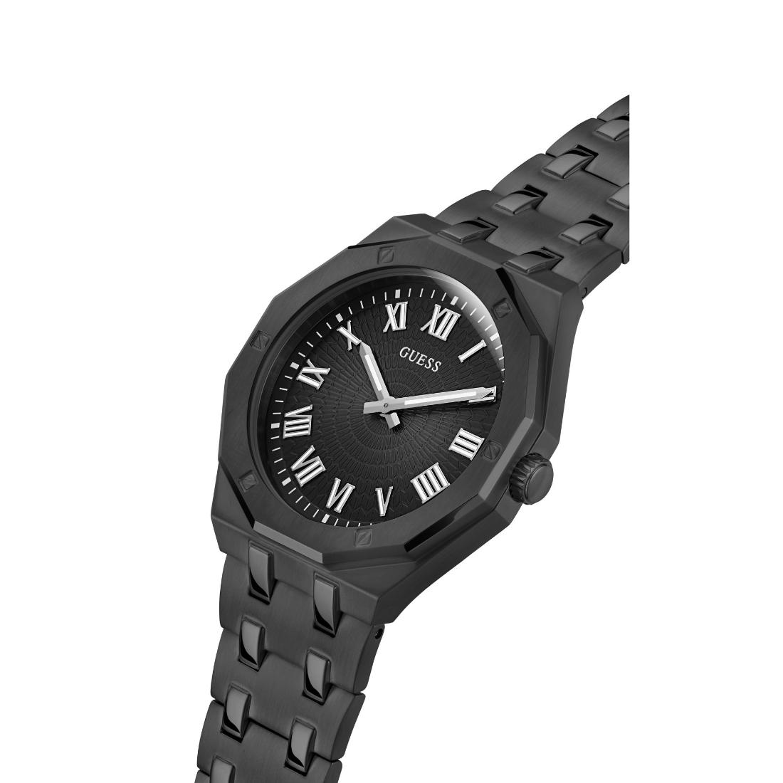 Guess ASSET Men Black Round Dial Analog Watch GW0575G3