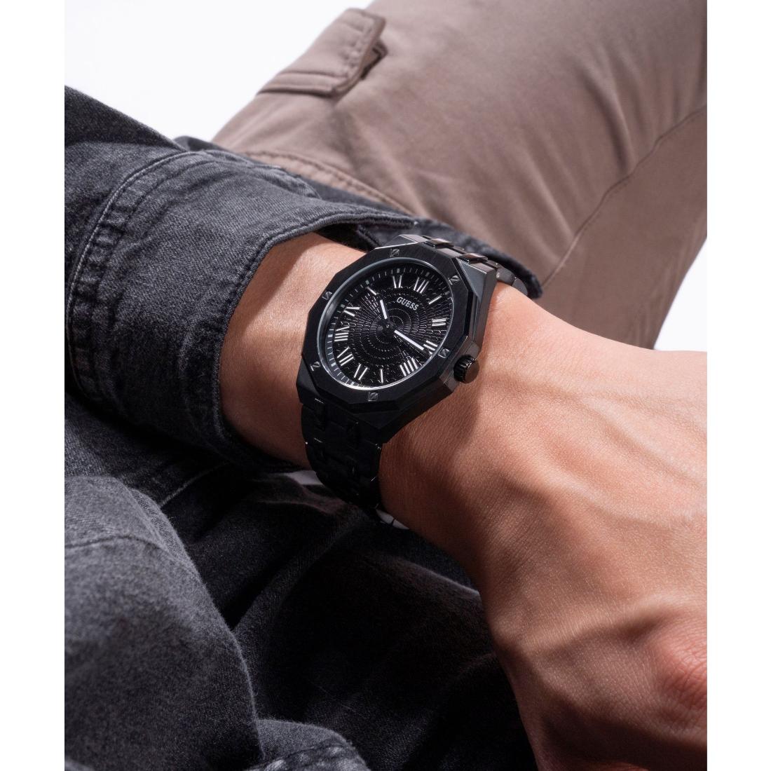 GUESS ASSET Men Black Round Dial Analog Watch - GW0575G3