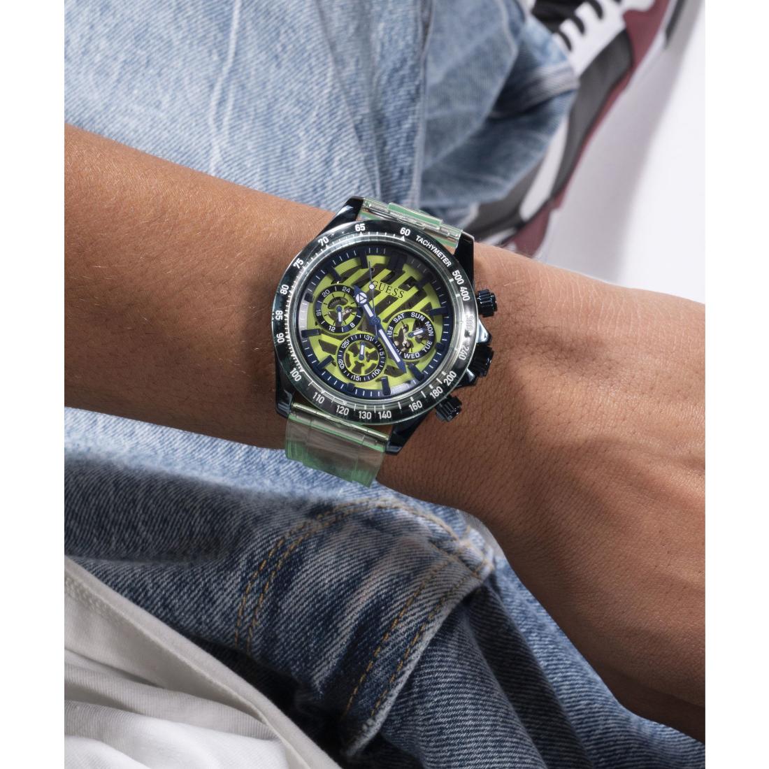 Guess Sport 44 mm Size Green Dial Men Chronograph Watch GW0578G1