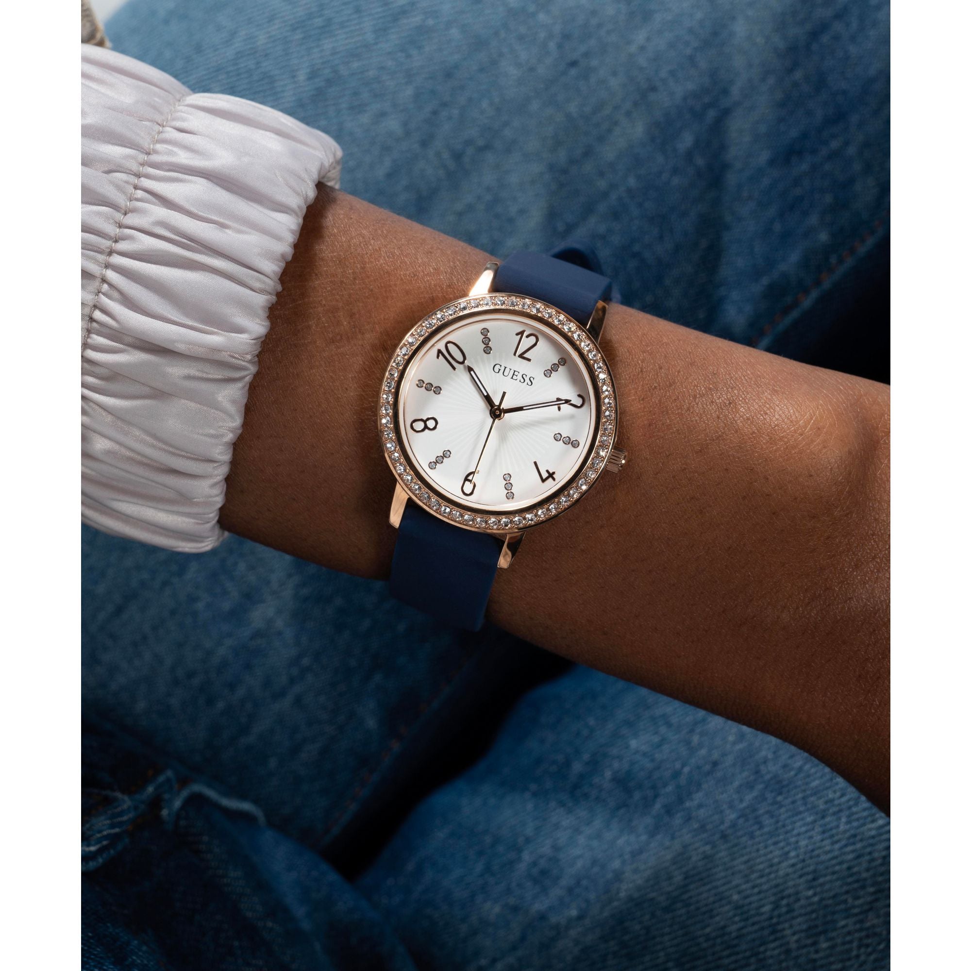 Guess GD Tri Luxe 32 mm White Dial Women Analog Watch GW0591L1