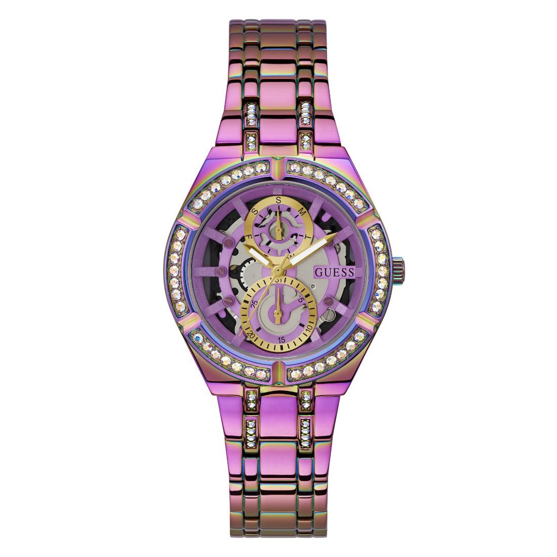 Guess Women 36 mm Purple Dial Analog Watch- GW0604L4