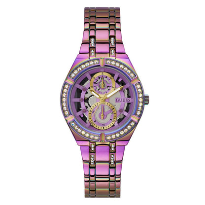 Guess Women 36 mm Purple Dial Analog Watch- GW0604L4