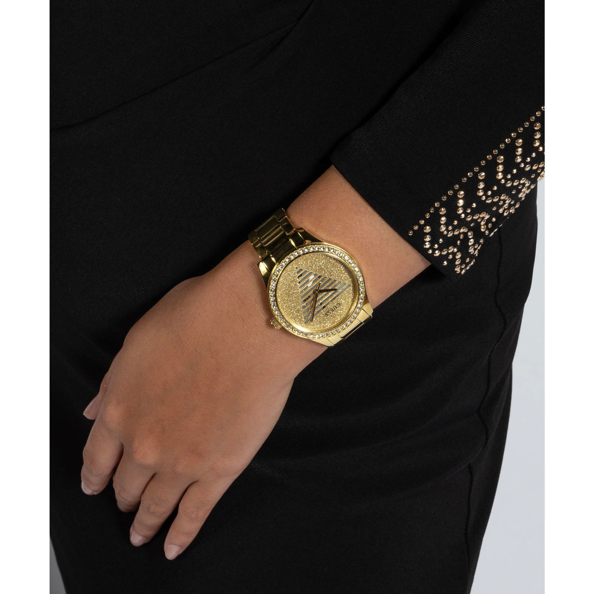 GUESS Stainless Steel Analog Champagne Dial Women's Watch Gw0605L2