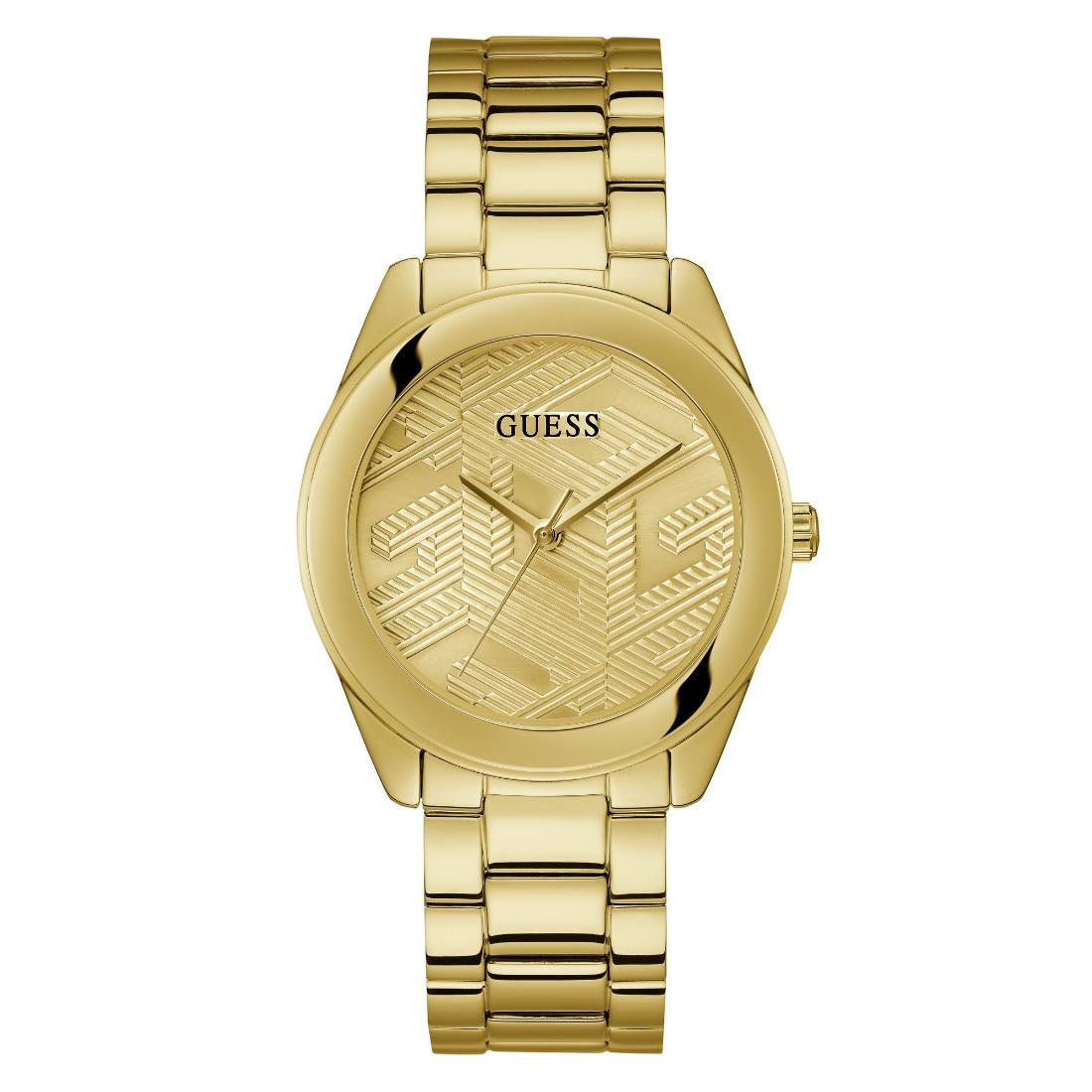 Guess CUBED Women Champagne Round Dial Analog Watch GW0606L2