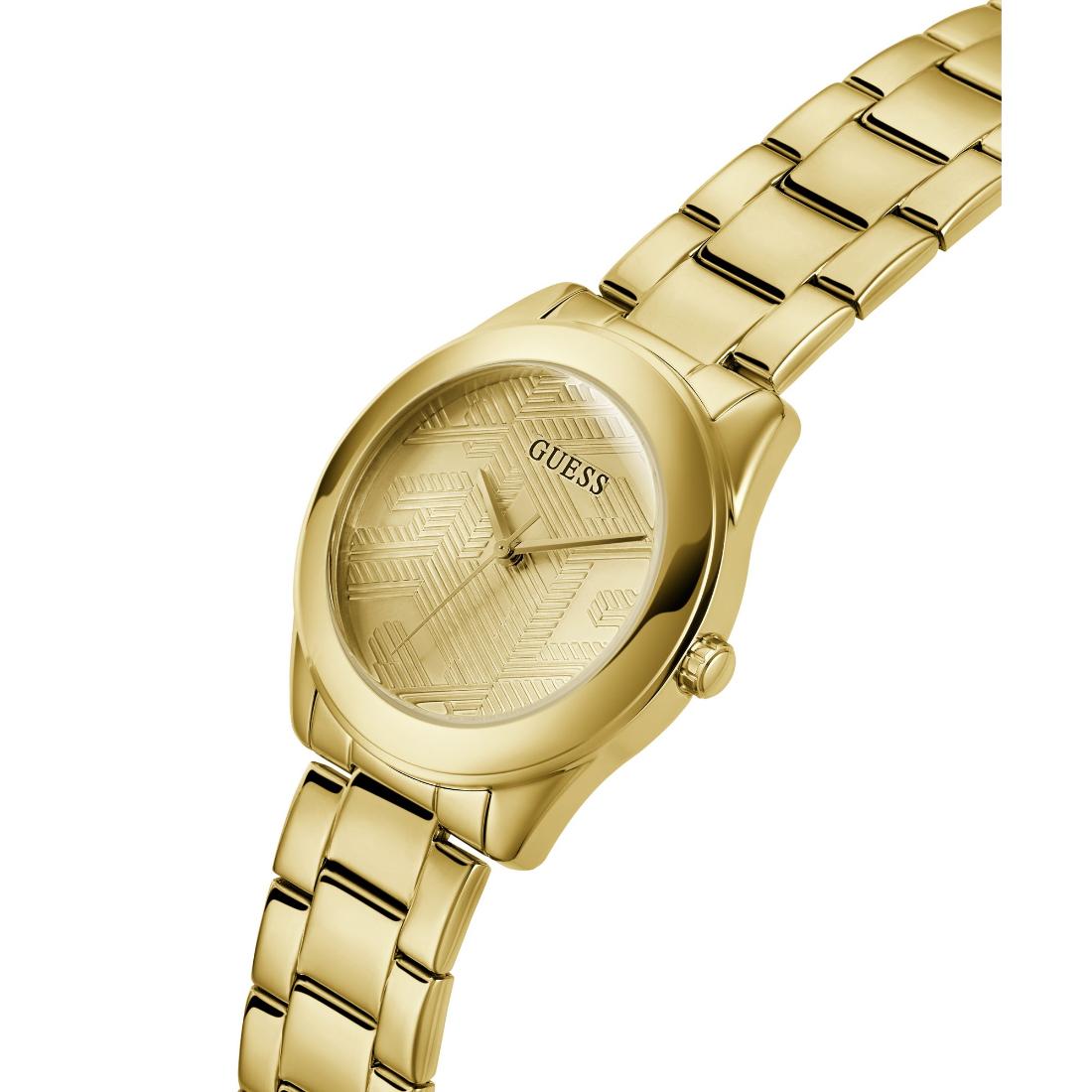 Guess CUBED Women Champagne Round Dial Analog Watch GW0606L2