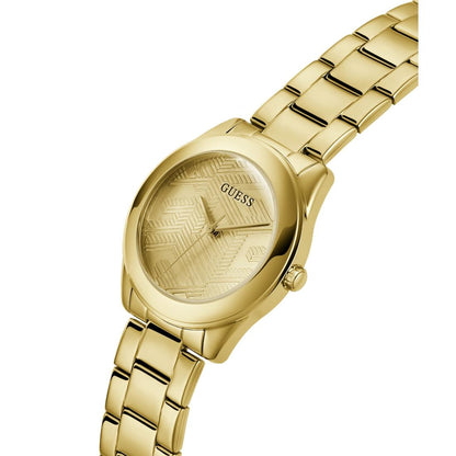 GUESS CUBED Women Champagne Round Dial Analog Watch - GW0606L2