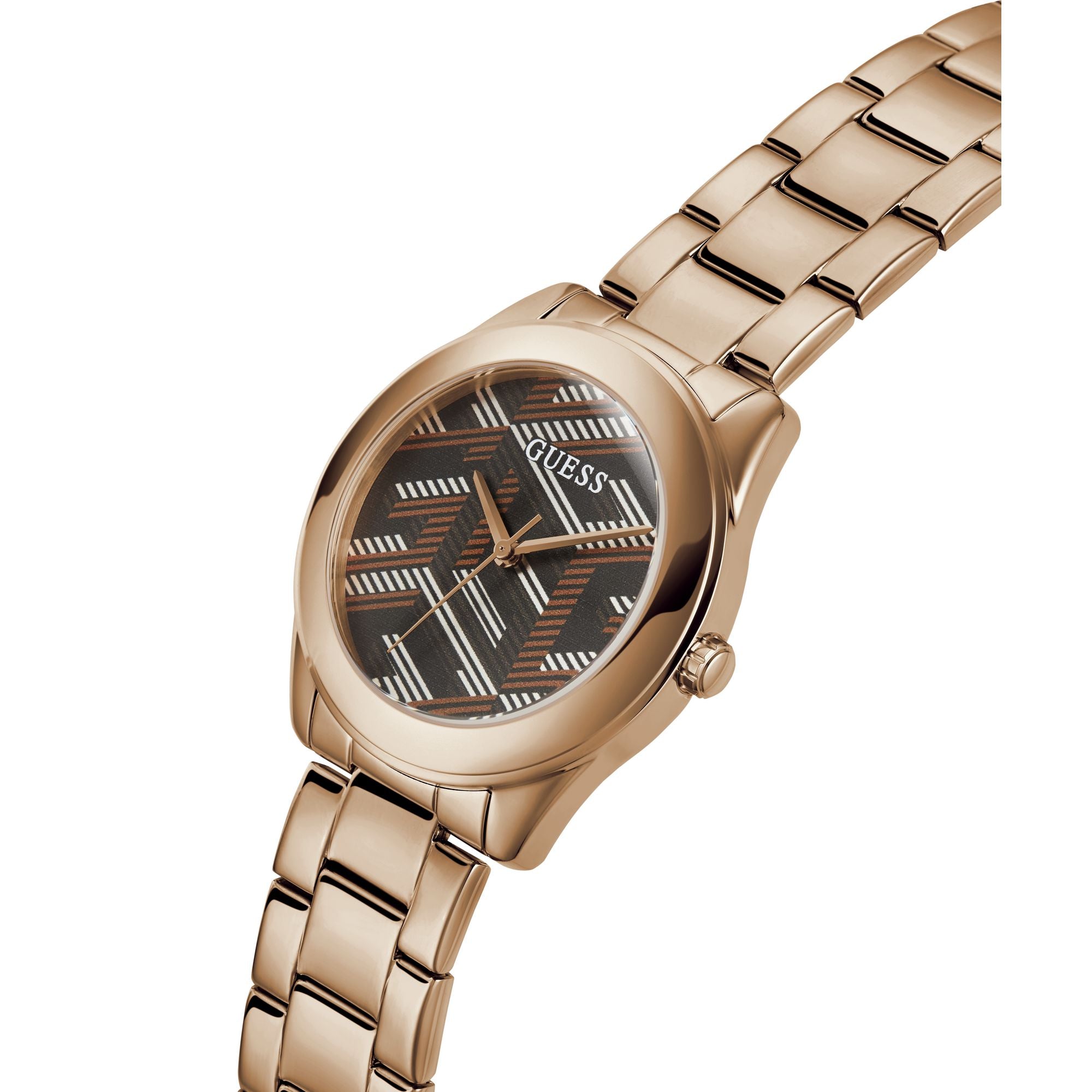 Guess Cubed 40 mm Brown Dial Women Analog Watch GW0607L3