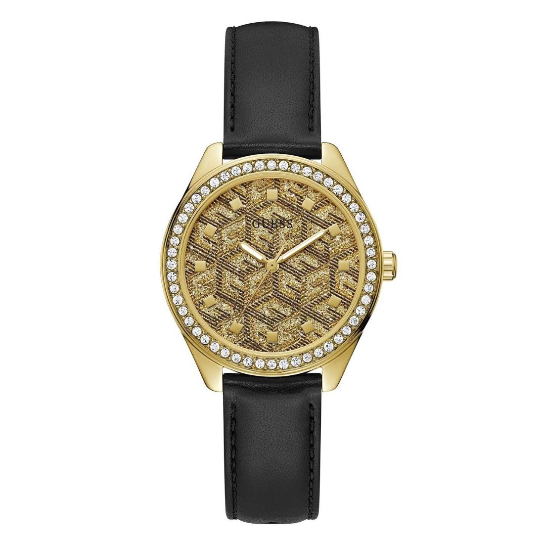 Guess Ladies 36.5 mm Gold Dial Analog Watch GW0608L2