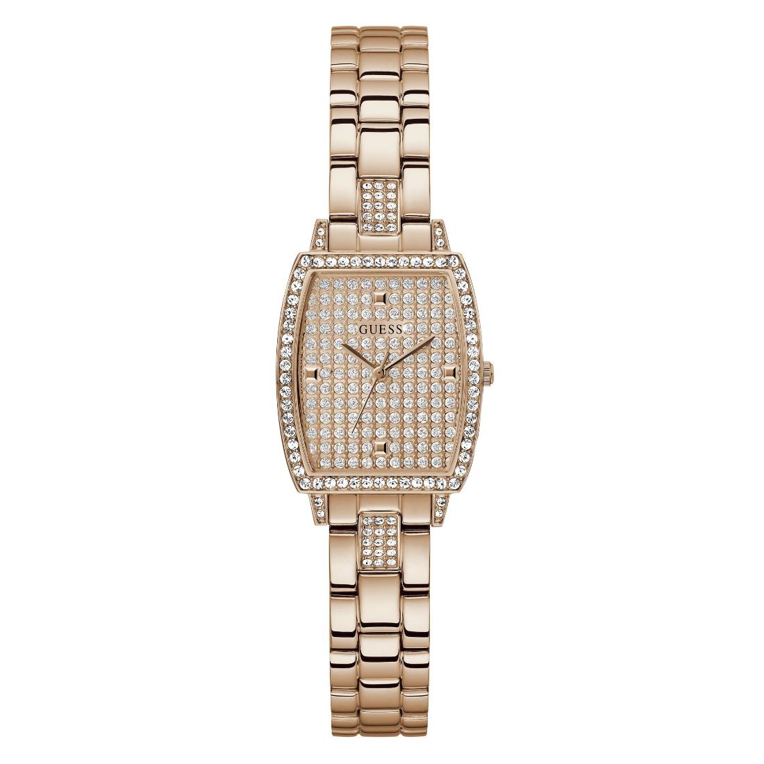 Guess Women 24 mm Rose Gold Dial Analog Watch- GW0611L3