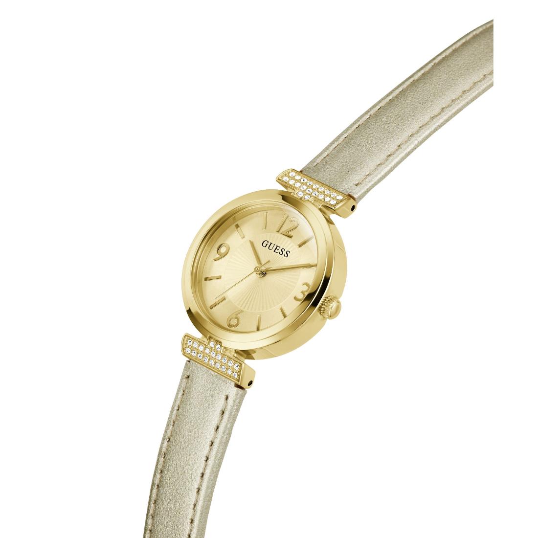 Guess ARRAY Women Champagne Round Dial Analog Watch GW0614L2
