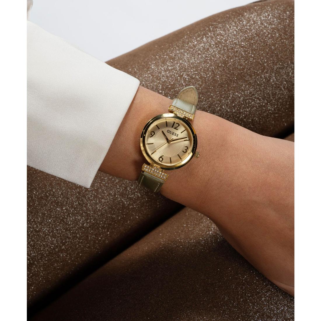 Guess ARRAY Women Champagne Round Dial Analog Watch GW0614L2