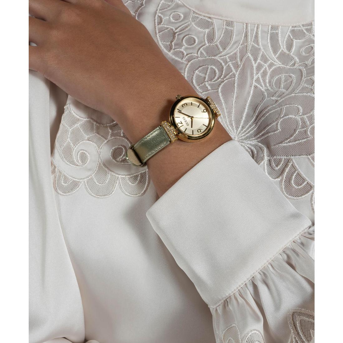 Guess ARRAY Women Champagne Round Dial Analog Watch GW0614L2