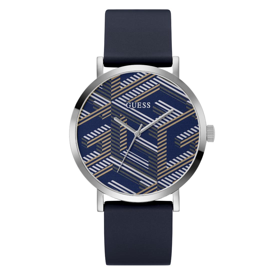 Guess Men 44 mm Navy Dial Analog Watch- GW0625G1