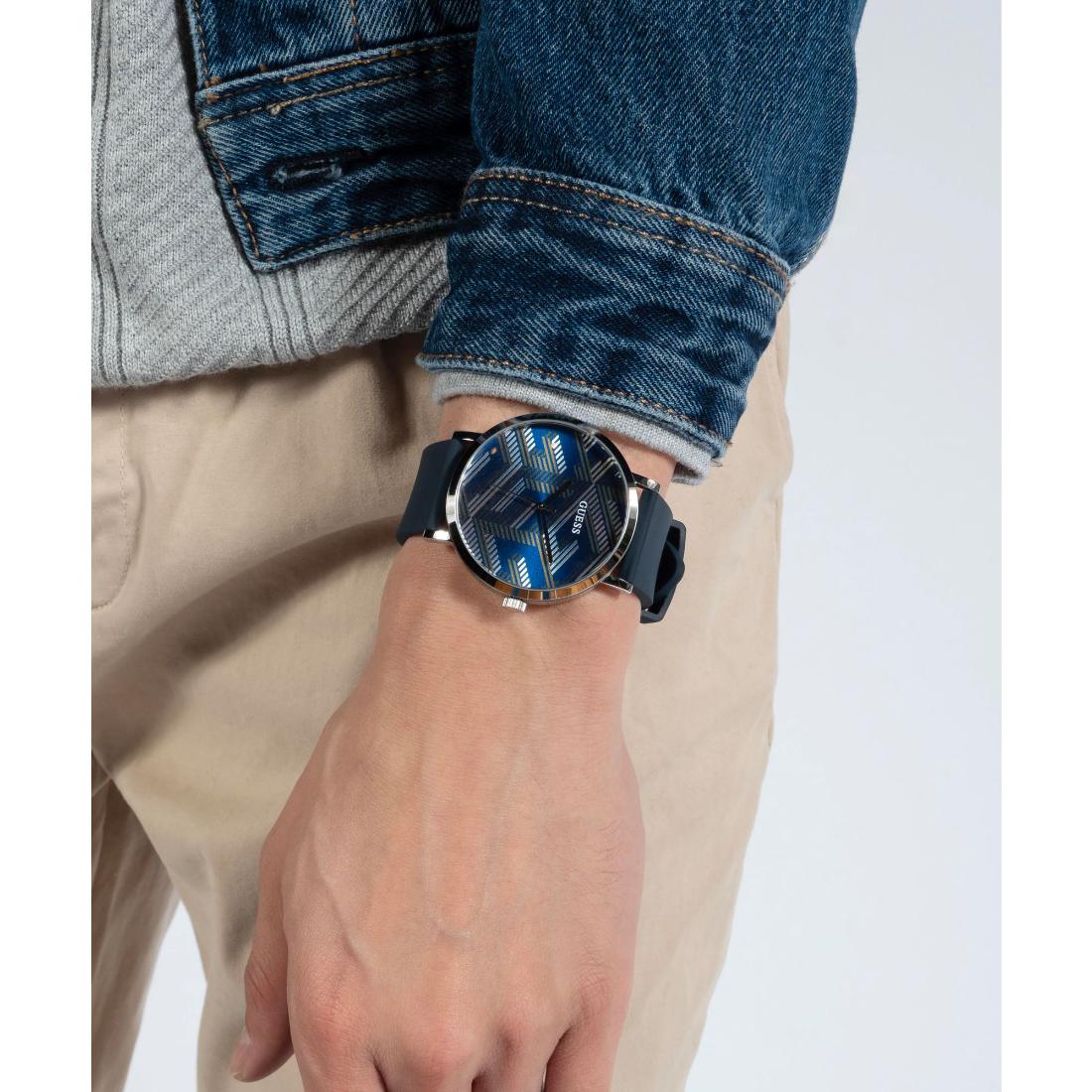 Guess Men 44 mm Navy Dial Analog Watch GW0625G1