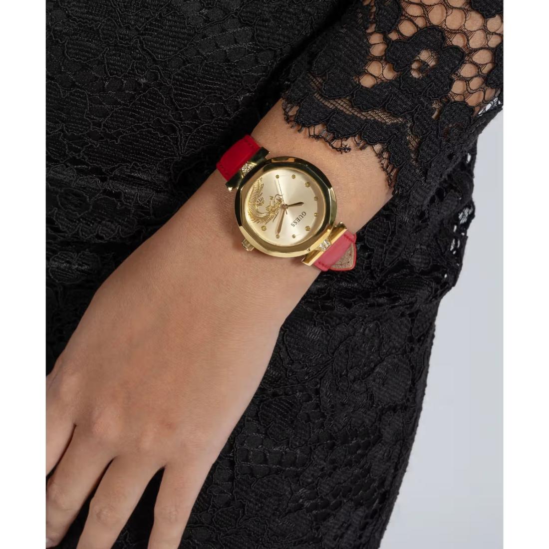 Guess Womens Leather 34Mm Analog Watch GW0646L1
