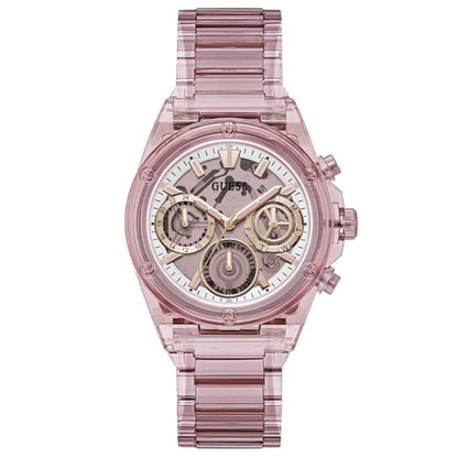 GUESS Sport 39 mm Pink Dial Women Chronograph Watch- GW0650L4