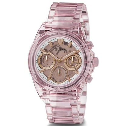 GUESS Sport 39 mm Pink Dial Women Chronograph Watch- GW0650L4