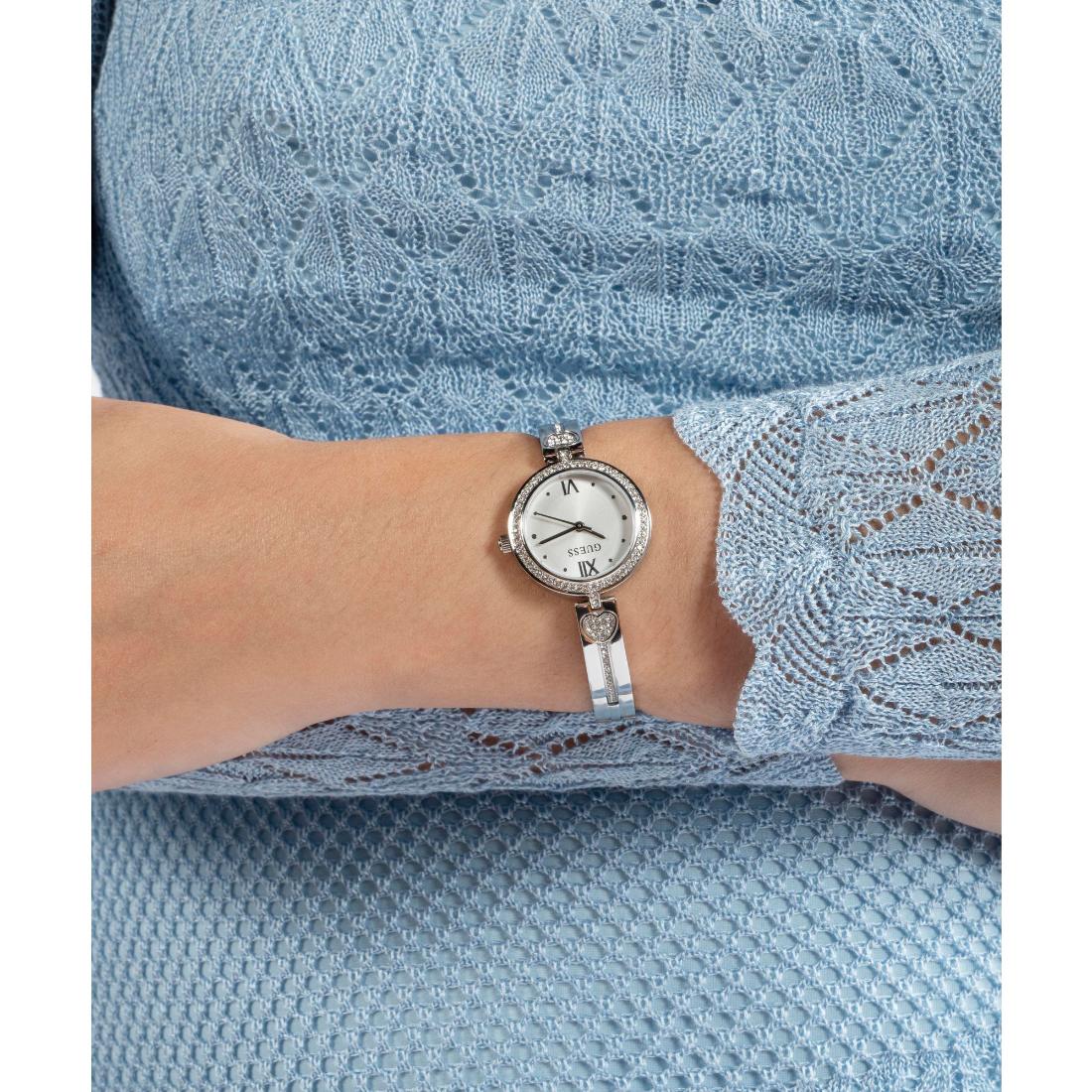 Guess Bejeweled 27 mm White Dial Women Analog Watch GW0655L1