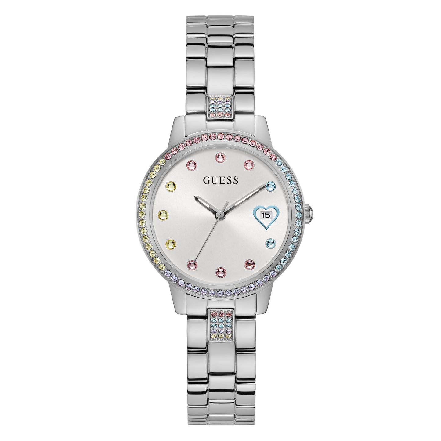 Guess Ladies 34 mm Silver Tone Date Watch GW0657L1
