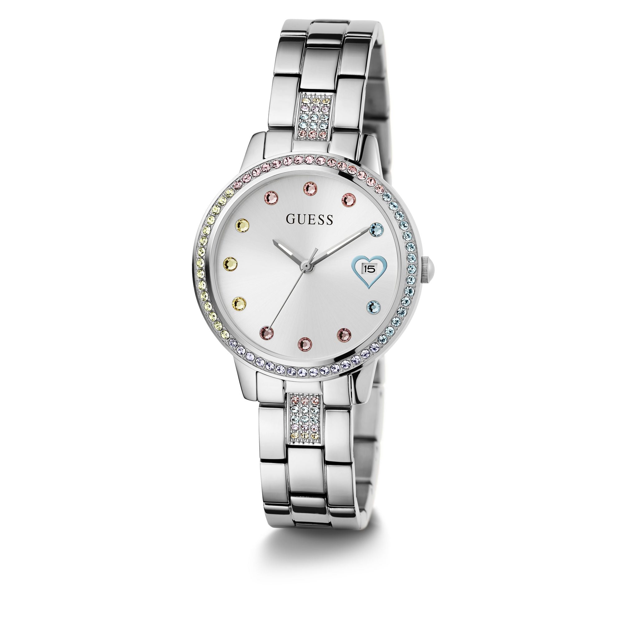 Guess Ladies 34 mm Silver Tone Date Watch GW0657L1
