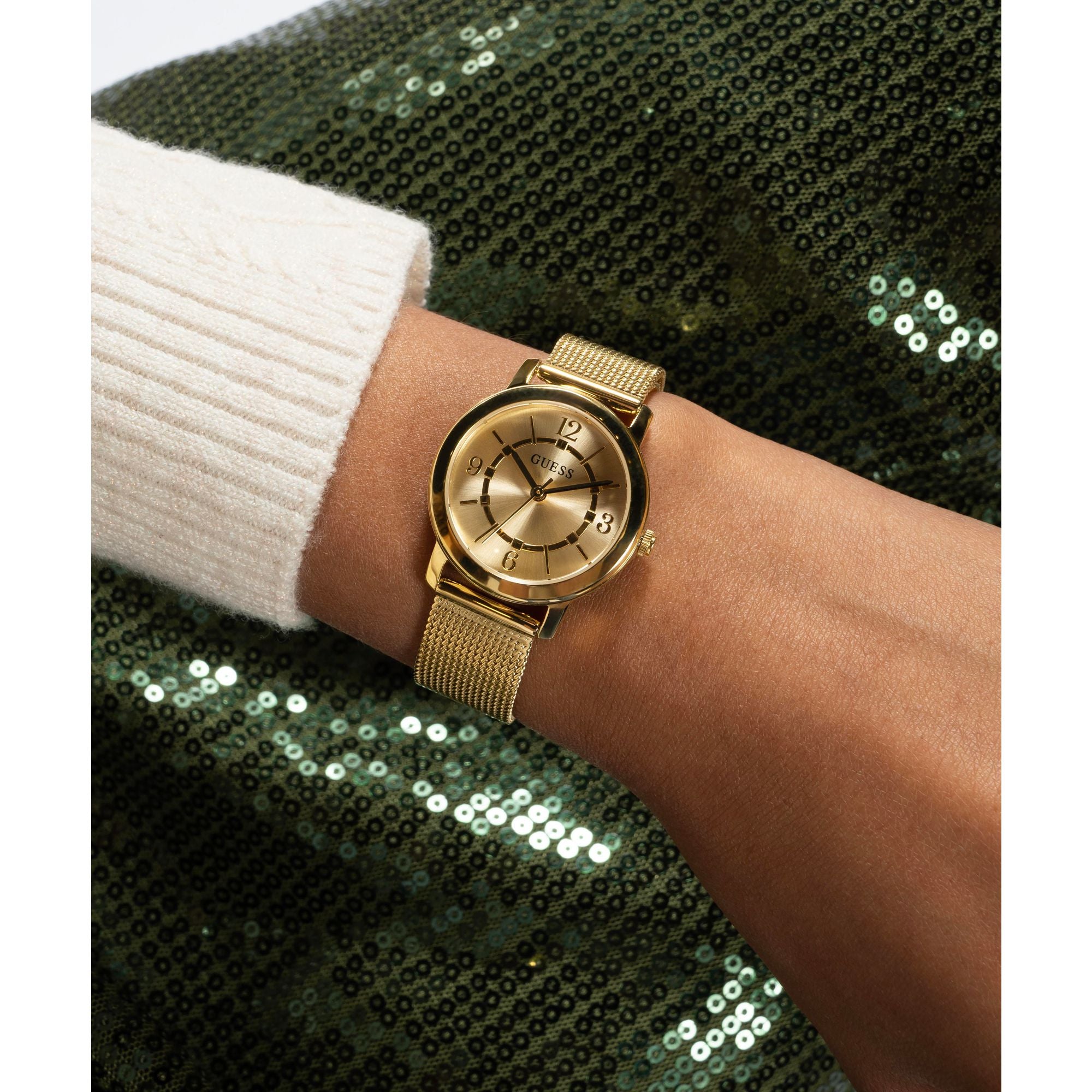 Guess Dress 28 mm Gold Dial Women Analog Watch GW0666L2