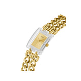 Guess Women 29 mm Size Champagne Dial Rectangle Analog Watch GW0669L1