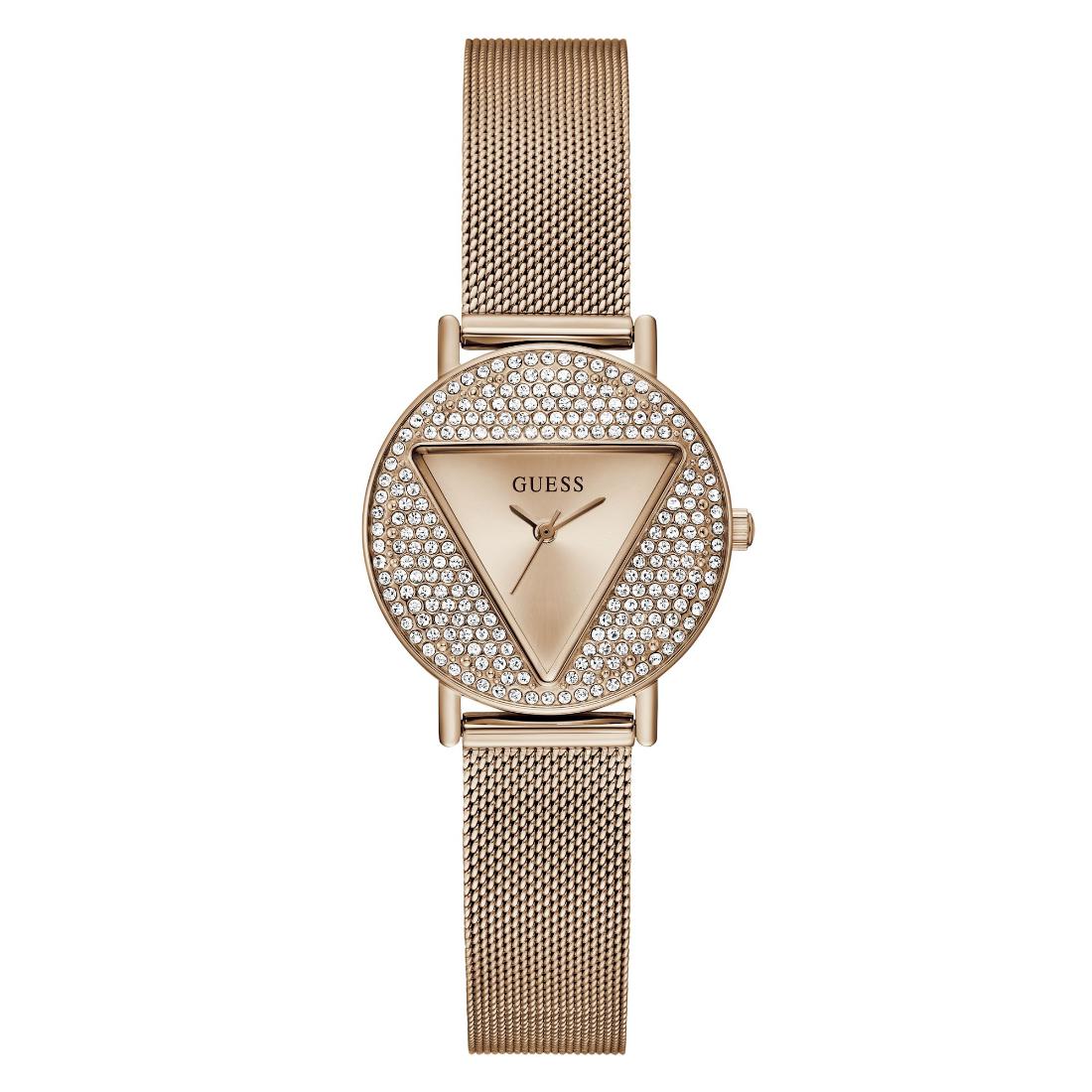 GUESS Women Rose Gold Round Dial Analogue Watch- GW0671L3