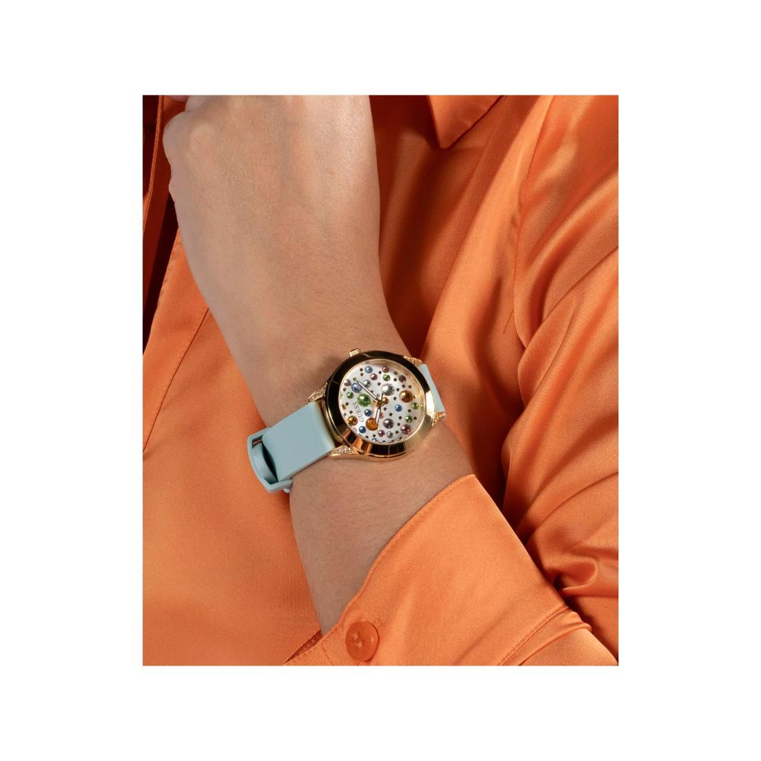Guess Women 34 mm Size White Dial Round Analog Watch GW0678L1