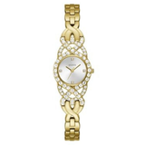 Guess Women's Gold Tone G Link Silver Tone Dial 23mm Watch GW0682L2