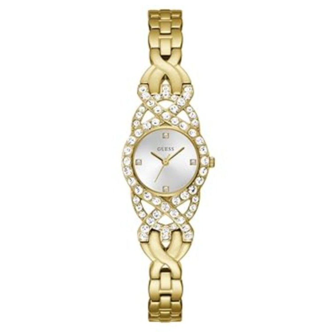 Guess Women's Gold Tone G Link Silver Tone Dial 23mm Watch GW0682L2