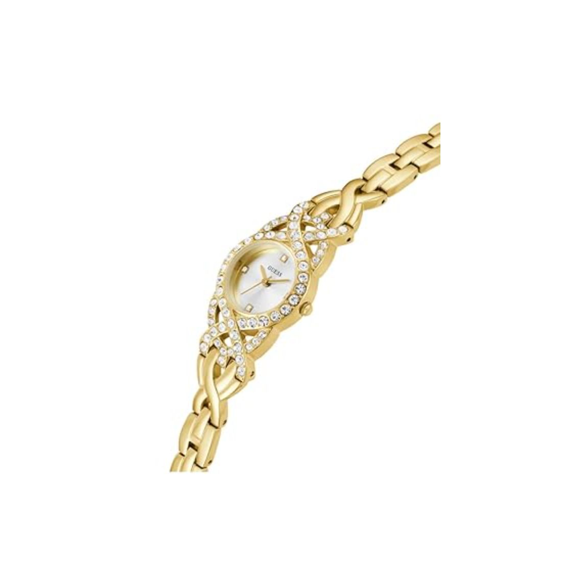 Guess Women's Gold Tone G Link Silver Tone Dial 23mm Watch GW0682L2