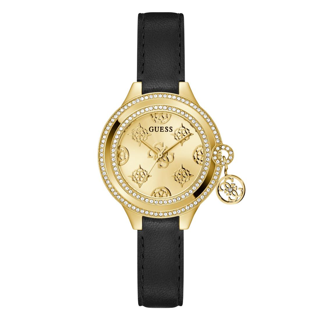 Guess Women 34 mm Gold Dial Analog Watch- GW0684L3