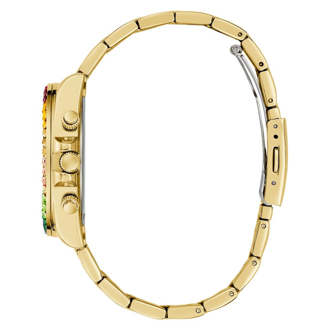 Guess Halo Gold Tone Round Dial Analog Women's Watch GW0690L4