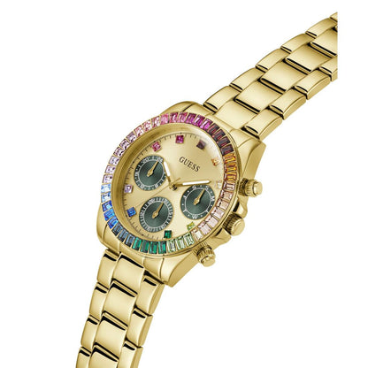 GUESS Halo Gold Tone Round Dial Analog Women's Watch - GW0690L4