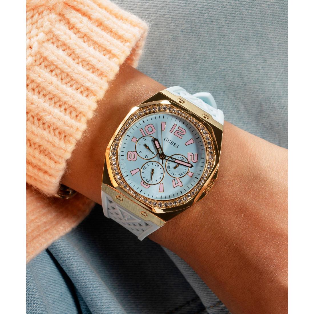 Guess Women 39.5 mm Blue Dial Analog Watch GW0694L1