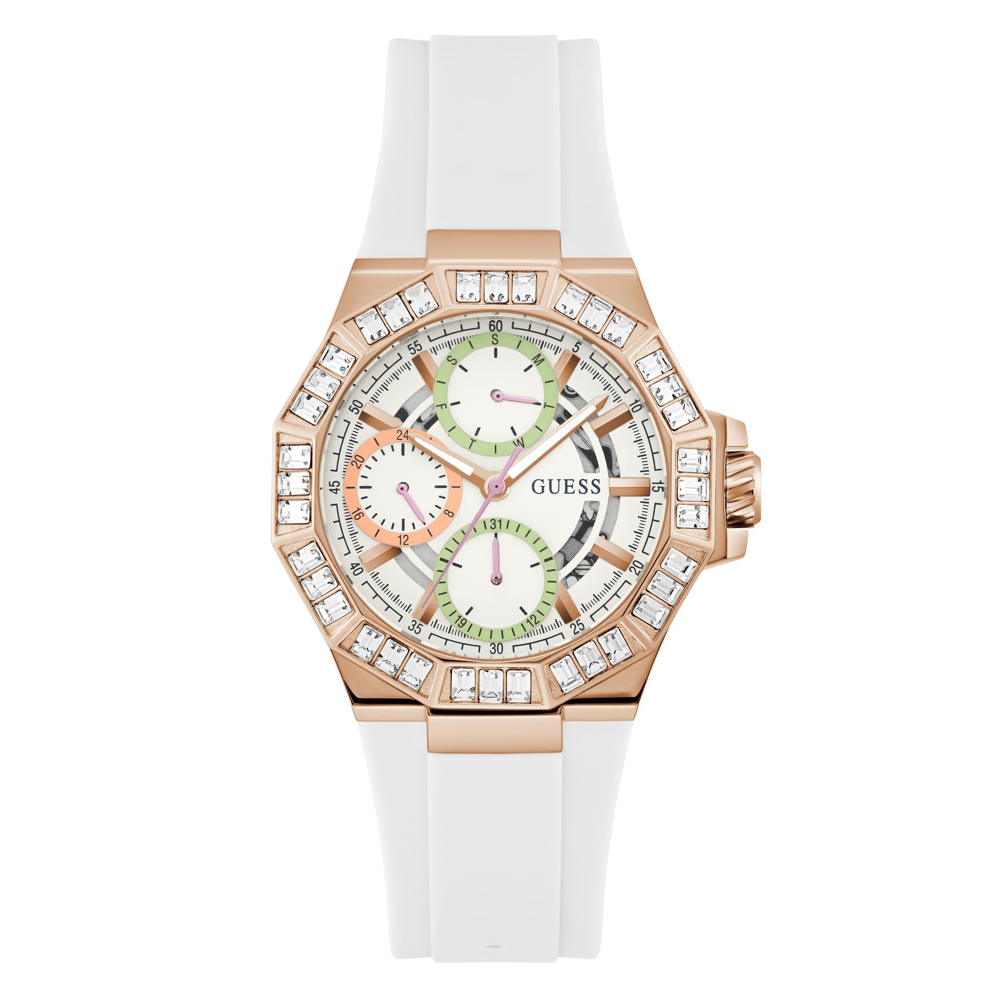 Guess Trend 39 mm White Dial Women Chrono Watch GW0695L3