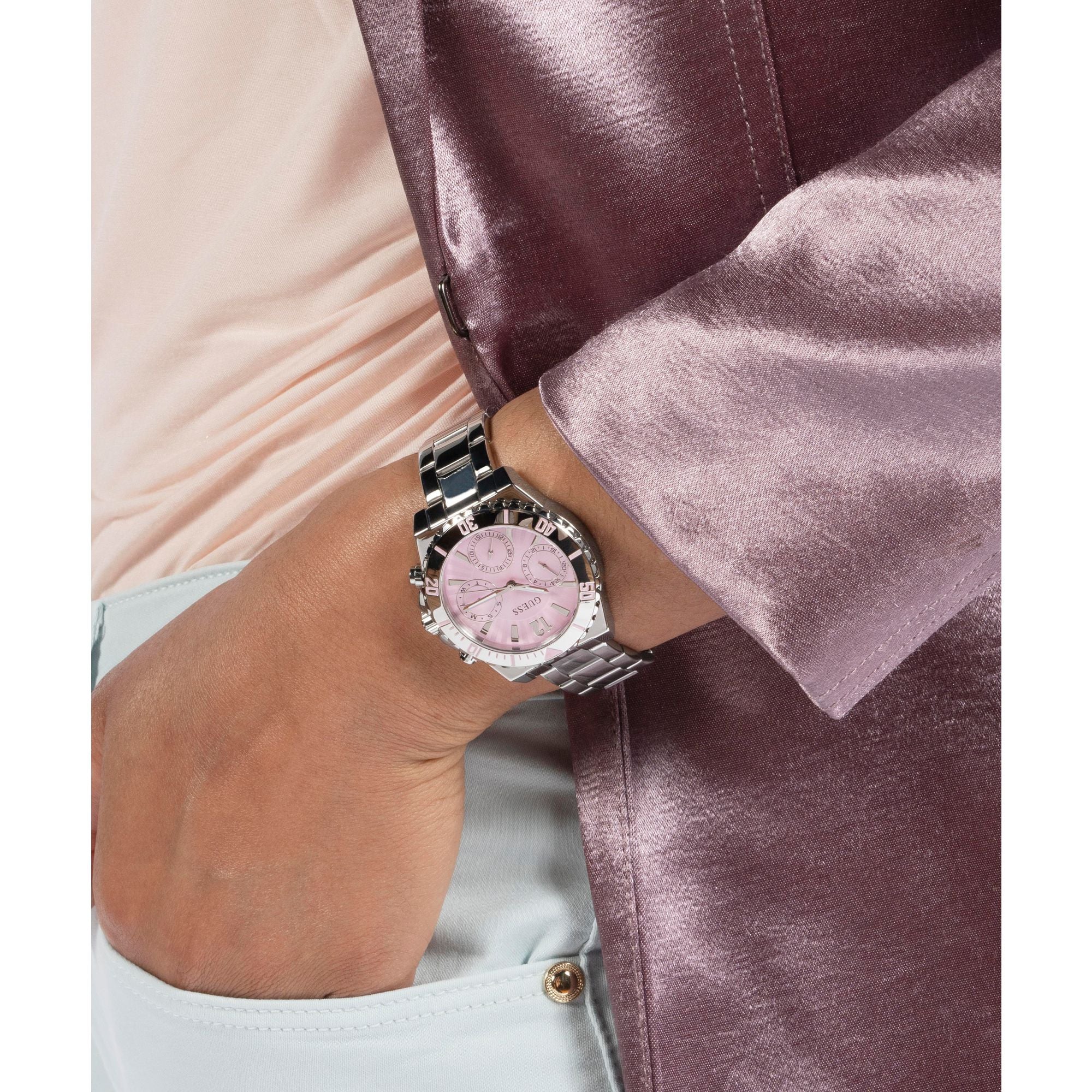Guess GS Phoebe 38 mm Pink Dial Women Analog Watch GW0696L1
