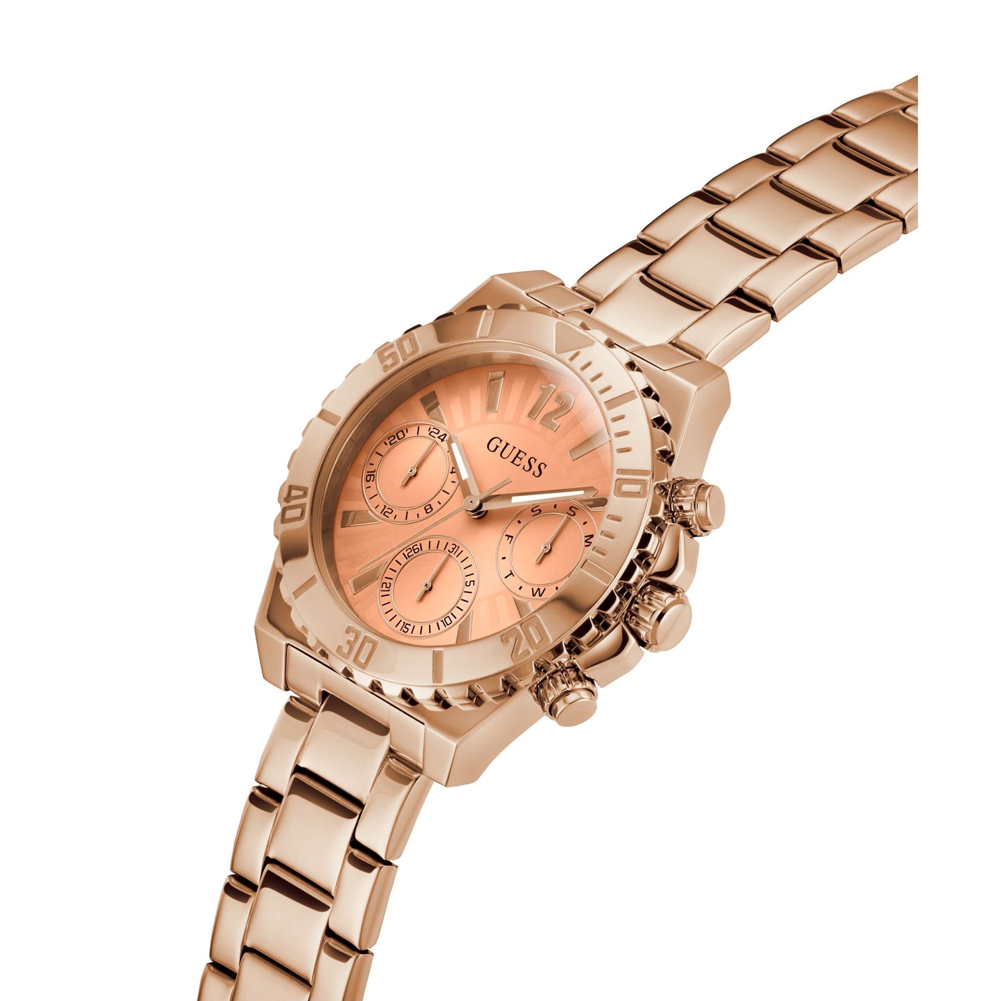 Guess Sport 38 mm Rose Gold Dial Women Chrono Watch GW0696L3