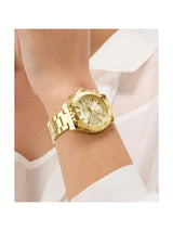 Guess Sport Women 38 mm Gold Dial Chrono Watch GW0696L4