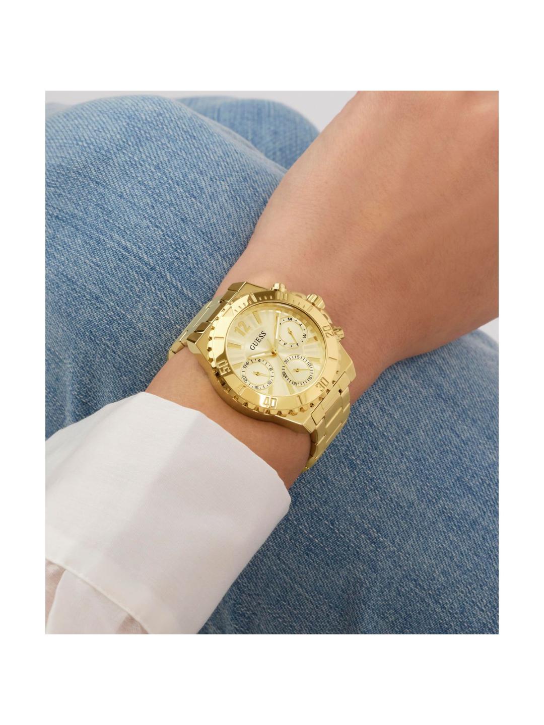 Guess Sport Women 38 mm Gold Dial Chrono Watch GW0696L4
