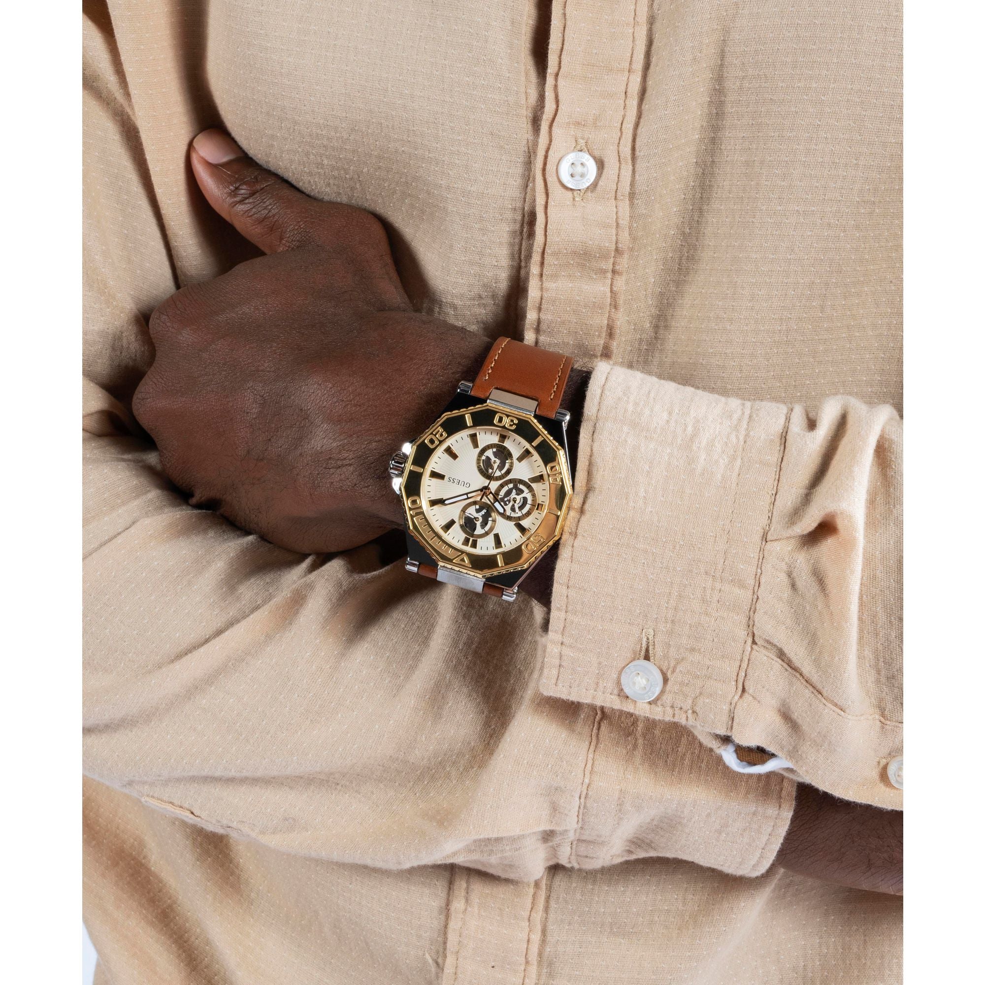 Guess GD Prime 46 mm White Dial Men Analog Watch GW0704G1