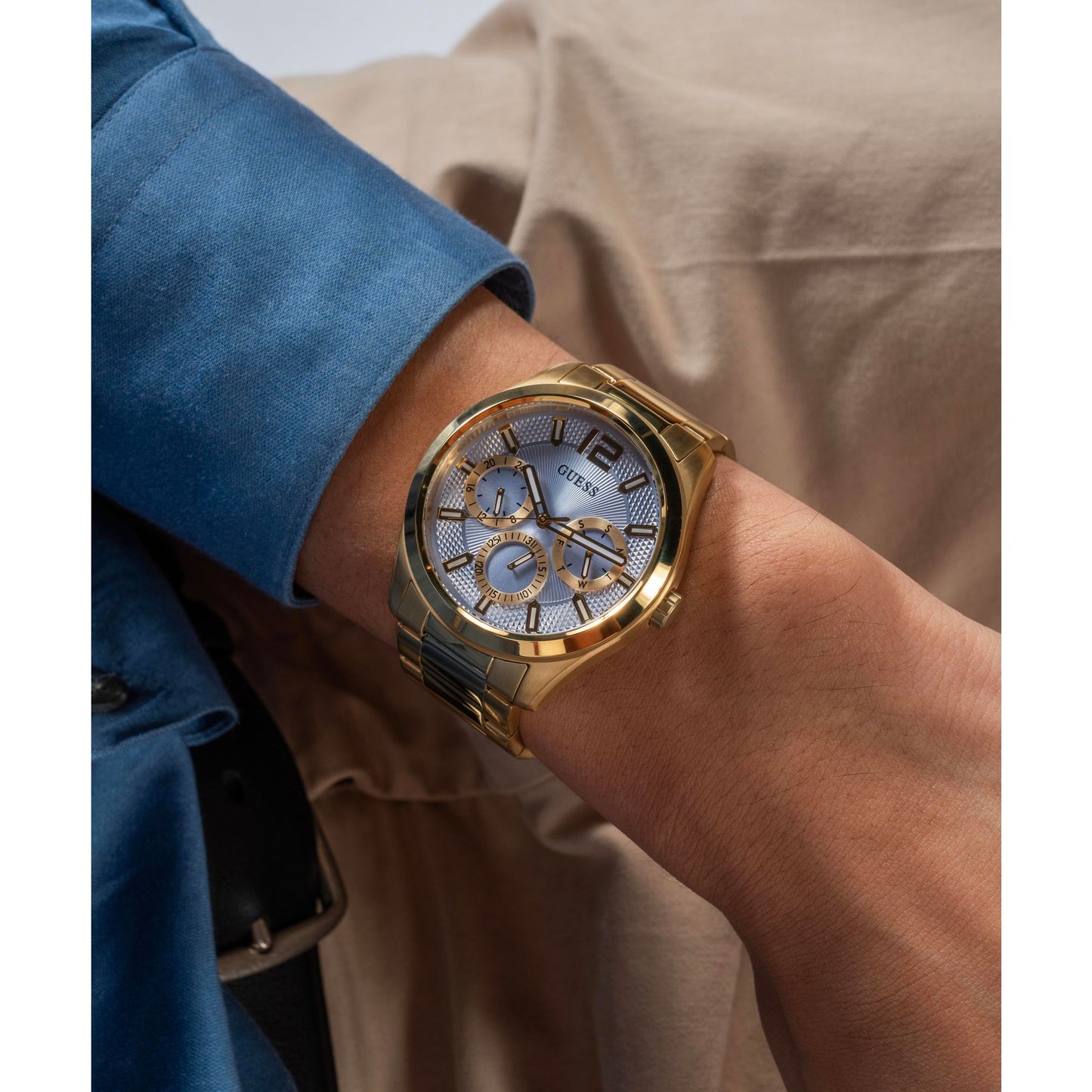 Guess Dress 42 mm Blue Dial Men Chrono  Watch- GW0707G2