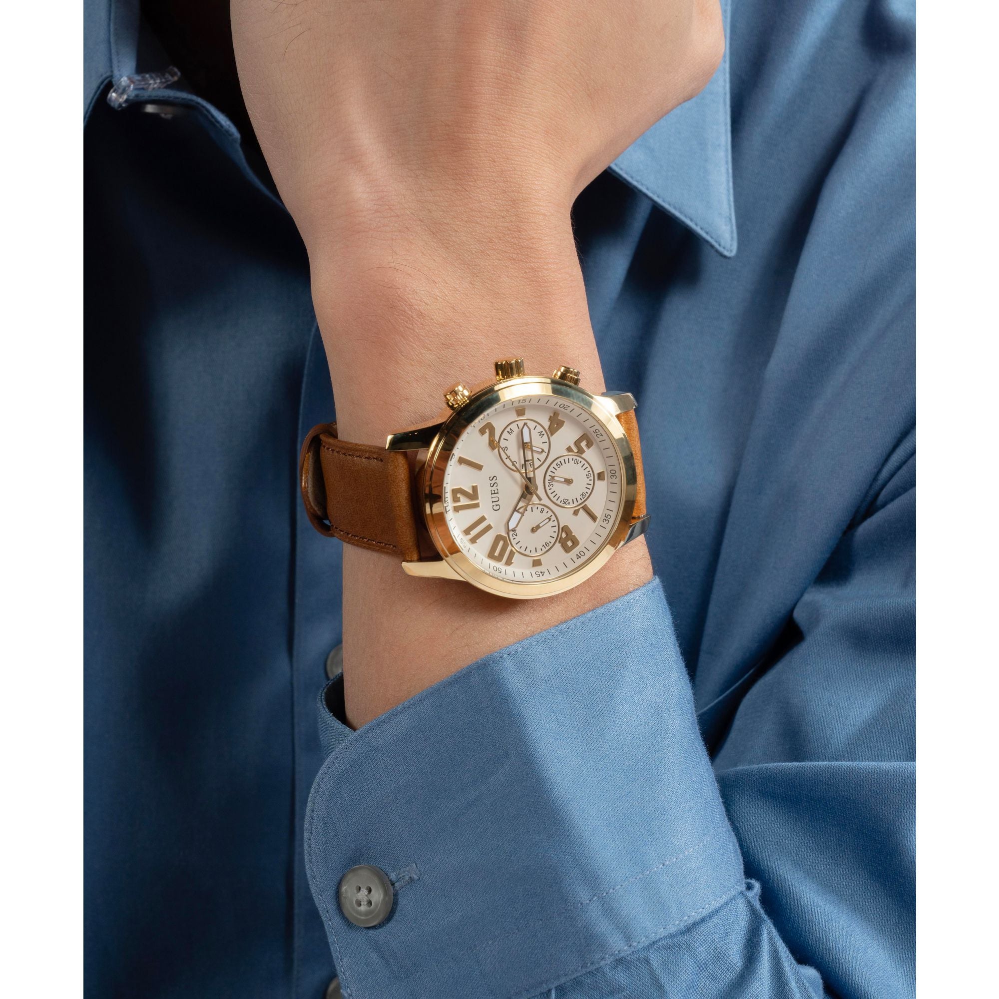 Guess Sport 44 mm White Dial Men Chrono Watch GW0709G2