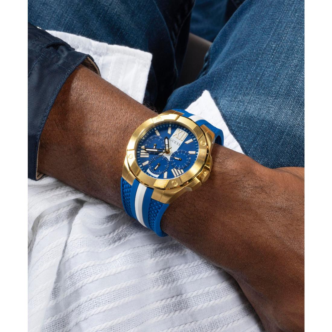 Guess Men 44 mm Blue Dial Analog Watch GW0716G2